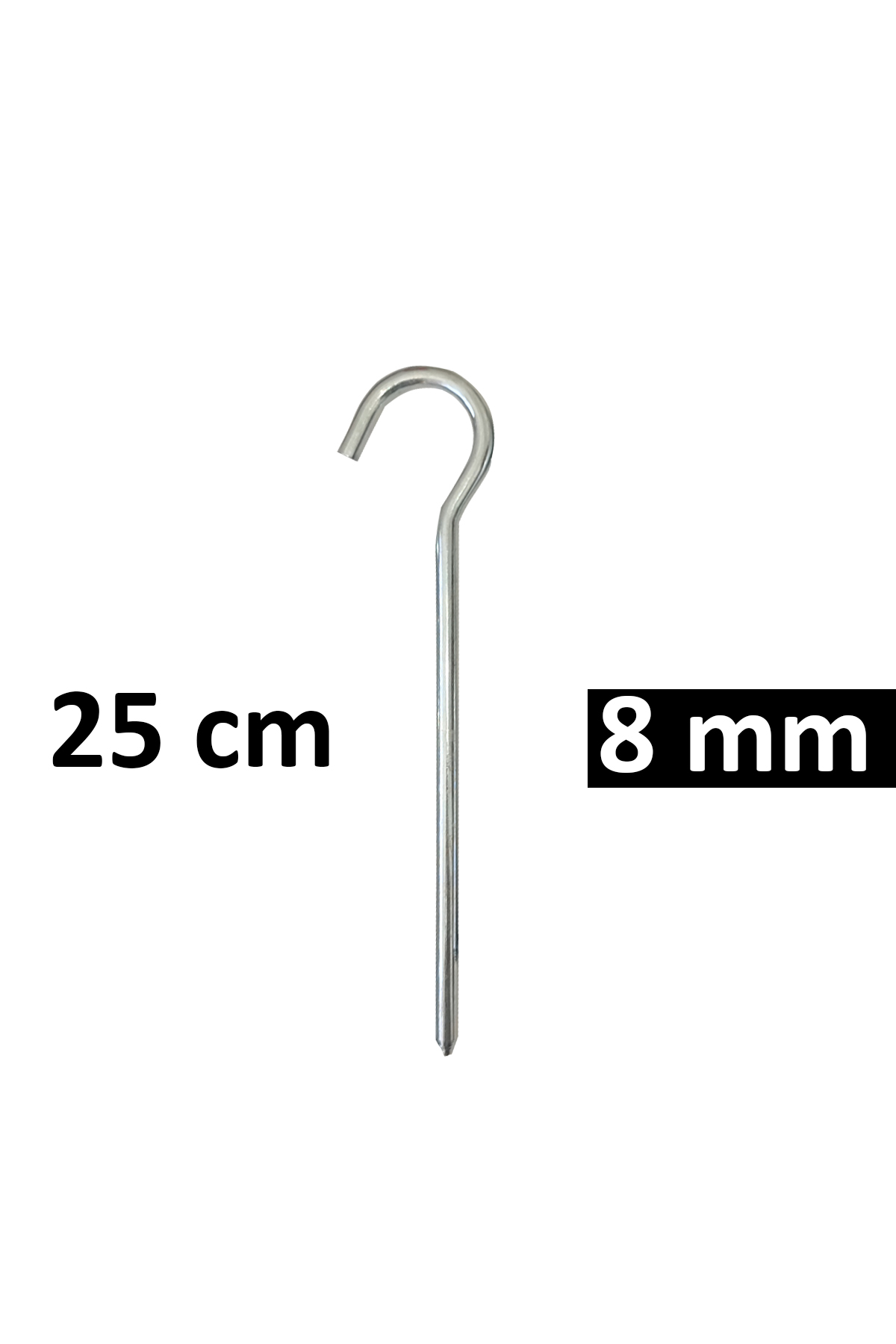 Çadır Tarp Kazığı 8mm 25cm Galvanizli 6 Adet - 4