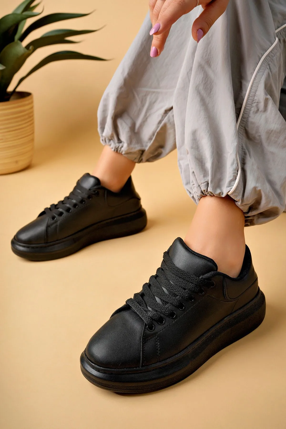 Luis a Costa LC101 Siyah ST Bağcıklı Kadın Ayakkabı - 3