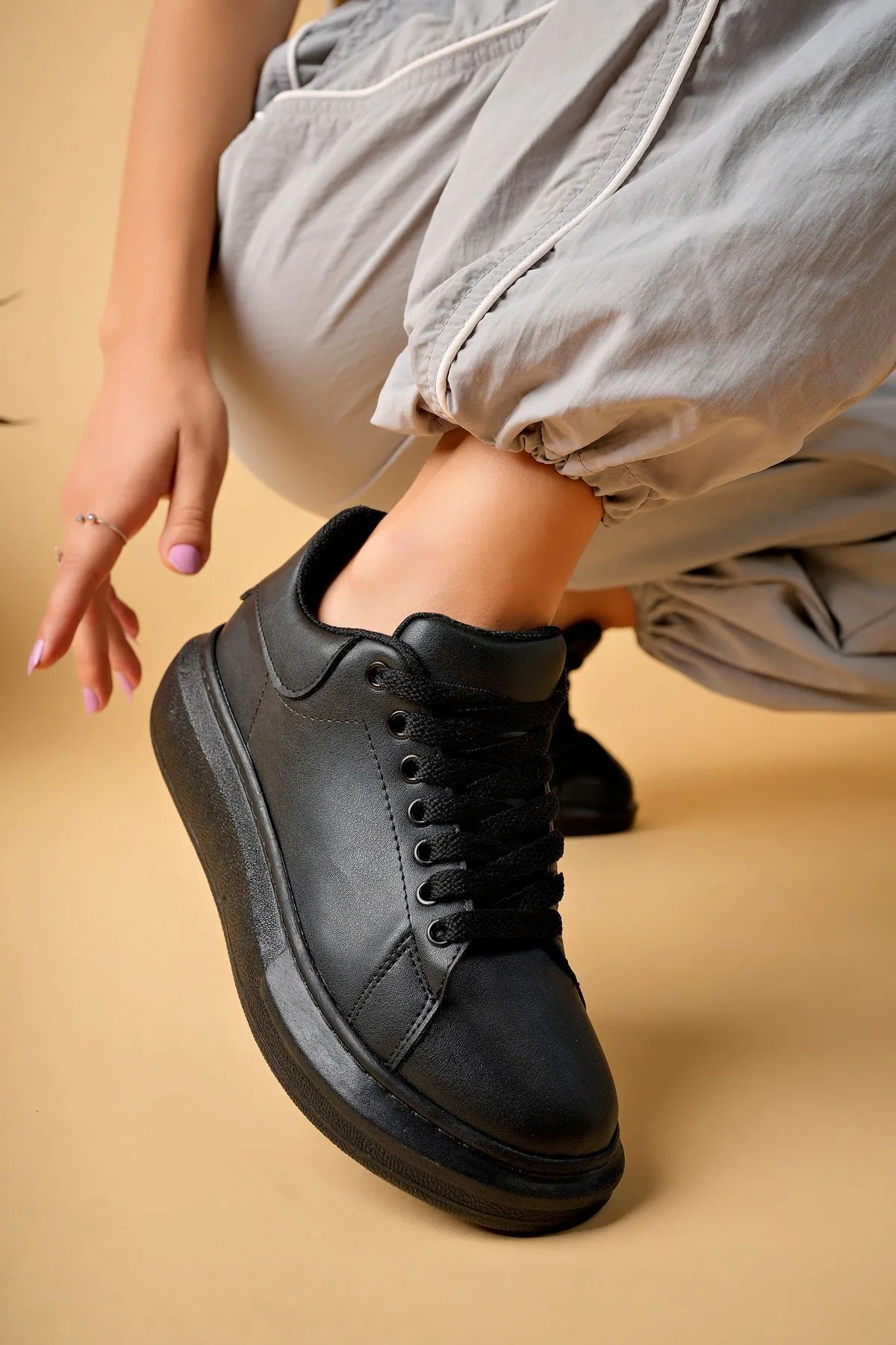 Luis a Costa LC101 Siyah ST Bağcıklı Kadın Ayakkabı - 2