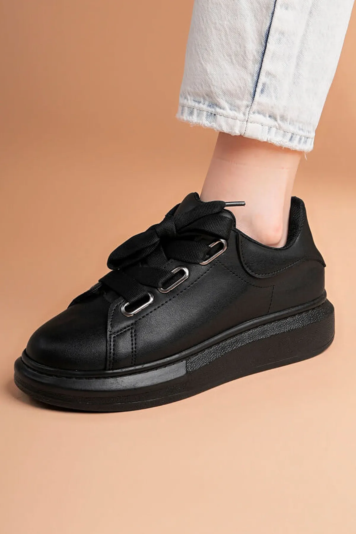 Luis a Costa LC105 Siyah ST Bağcıklı Kadın Ayakkabı