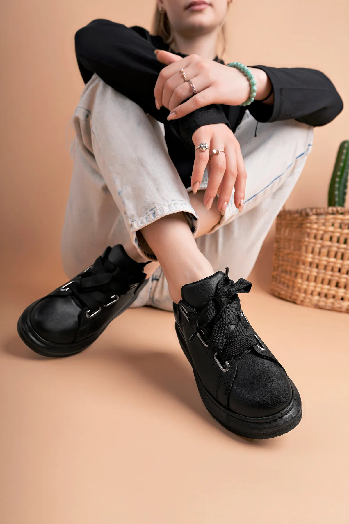 Luis a Costa LC105 Siyah ST Bağcıklı Kadın Ayakkabı - 3