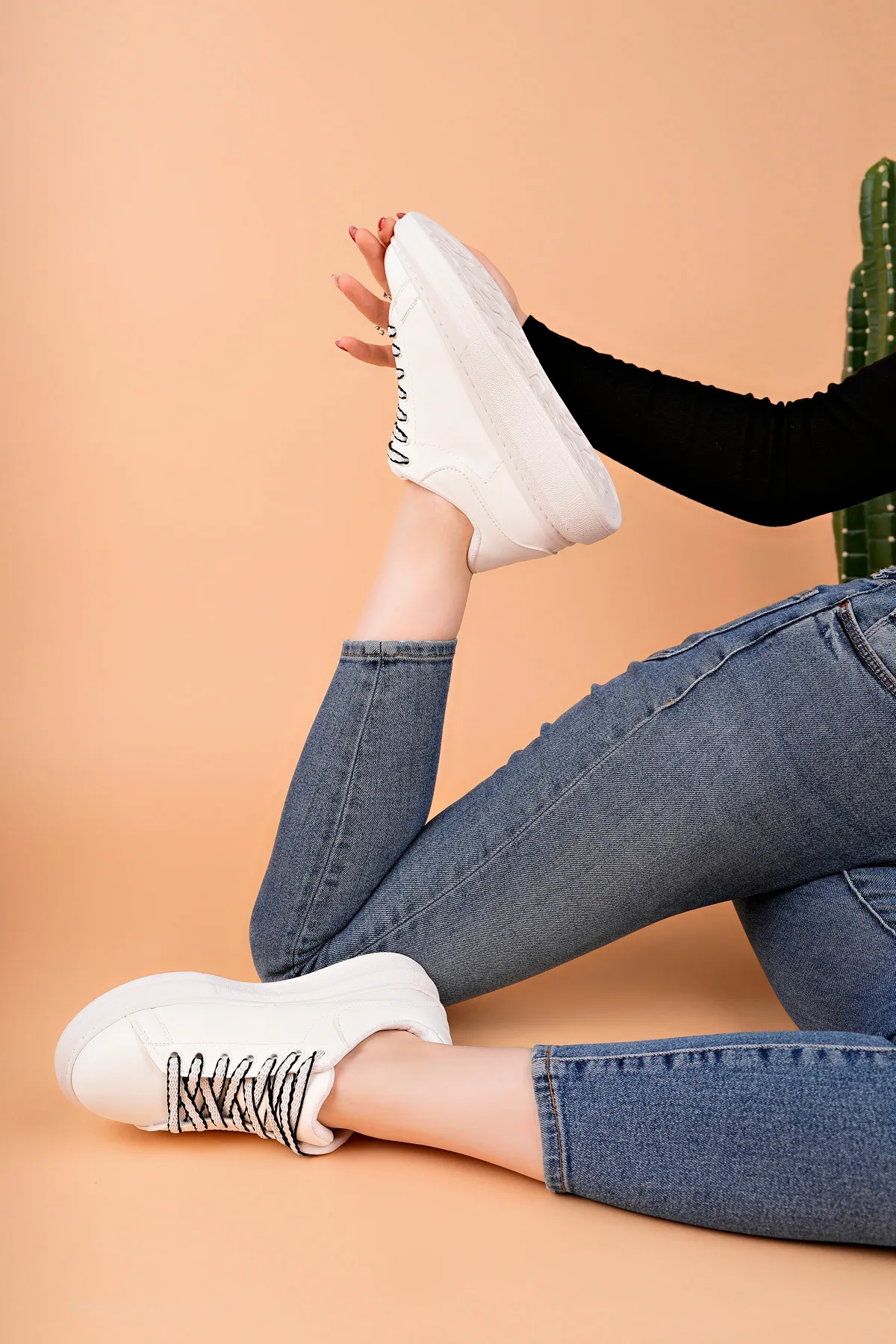 Luis a Costa LC107 Beyaz Bağcıklı Kadın Ayakkabı - 3