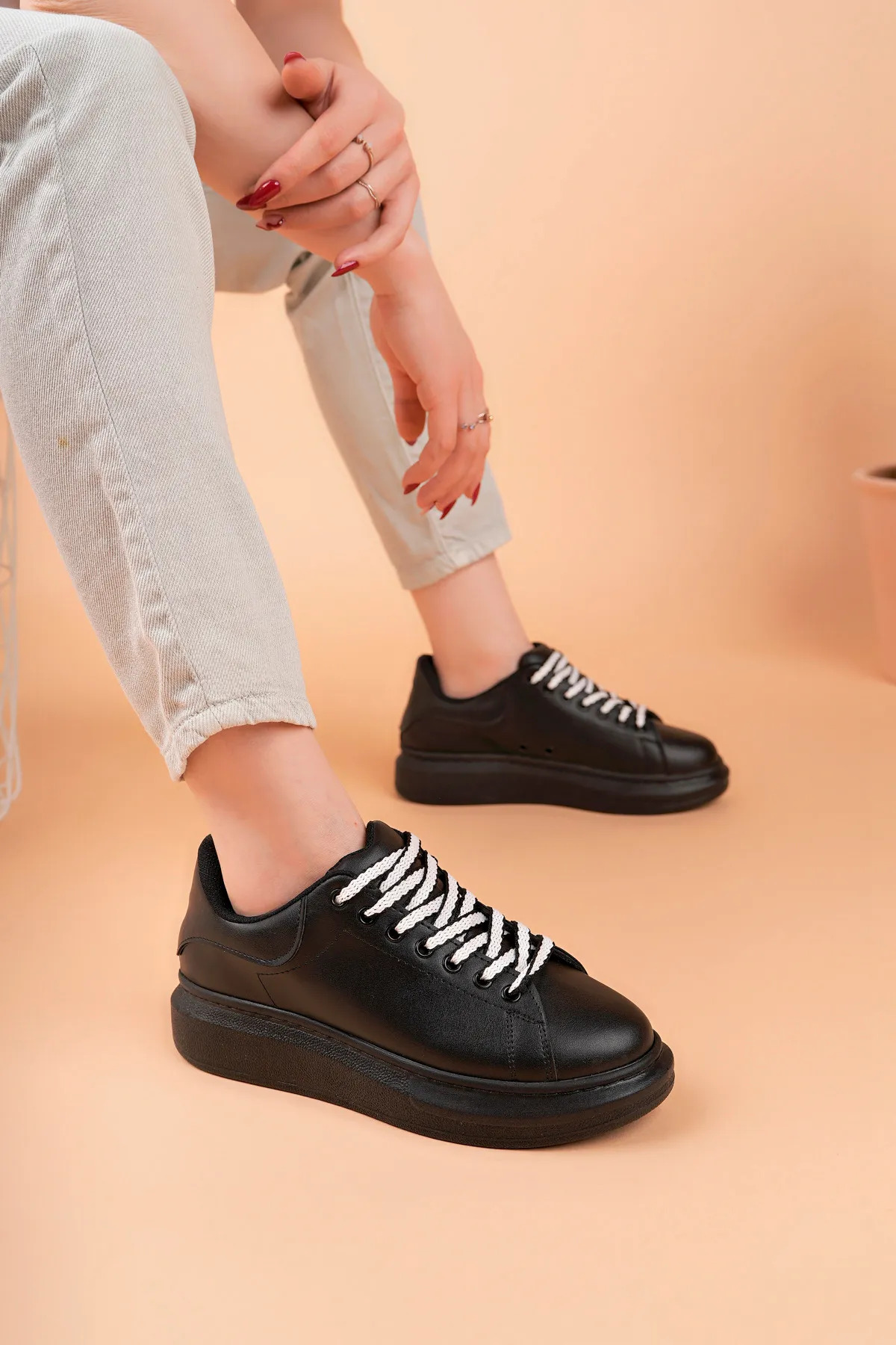 Luis a Costa LC107 Siyah ST Bağcıklı Kadın Ayakkabı - 3