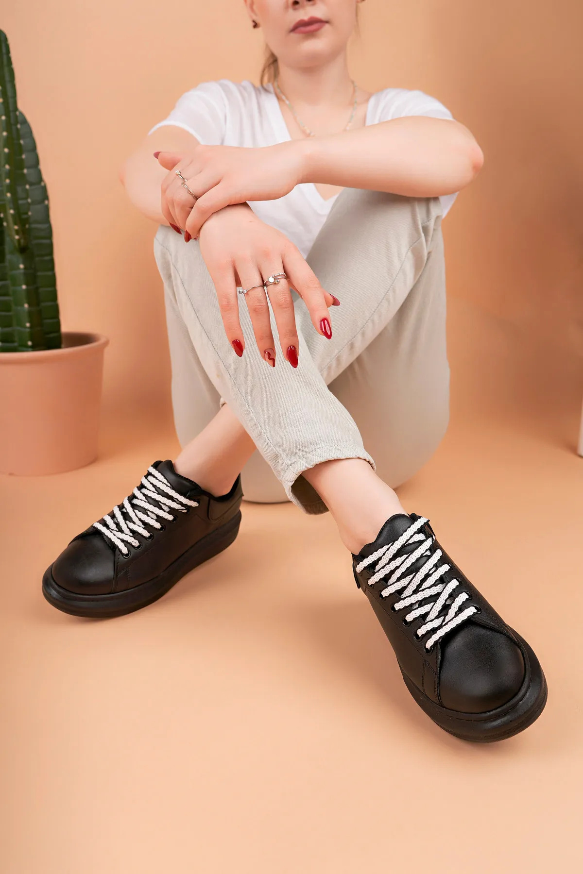 Luis a Costa LC107 Siyah ST Bağcıklı Kadın Ayakkabı - 4