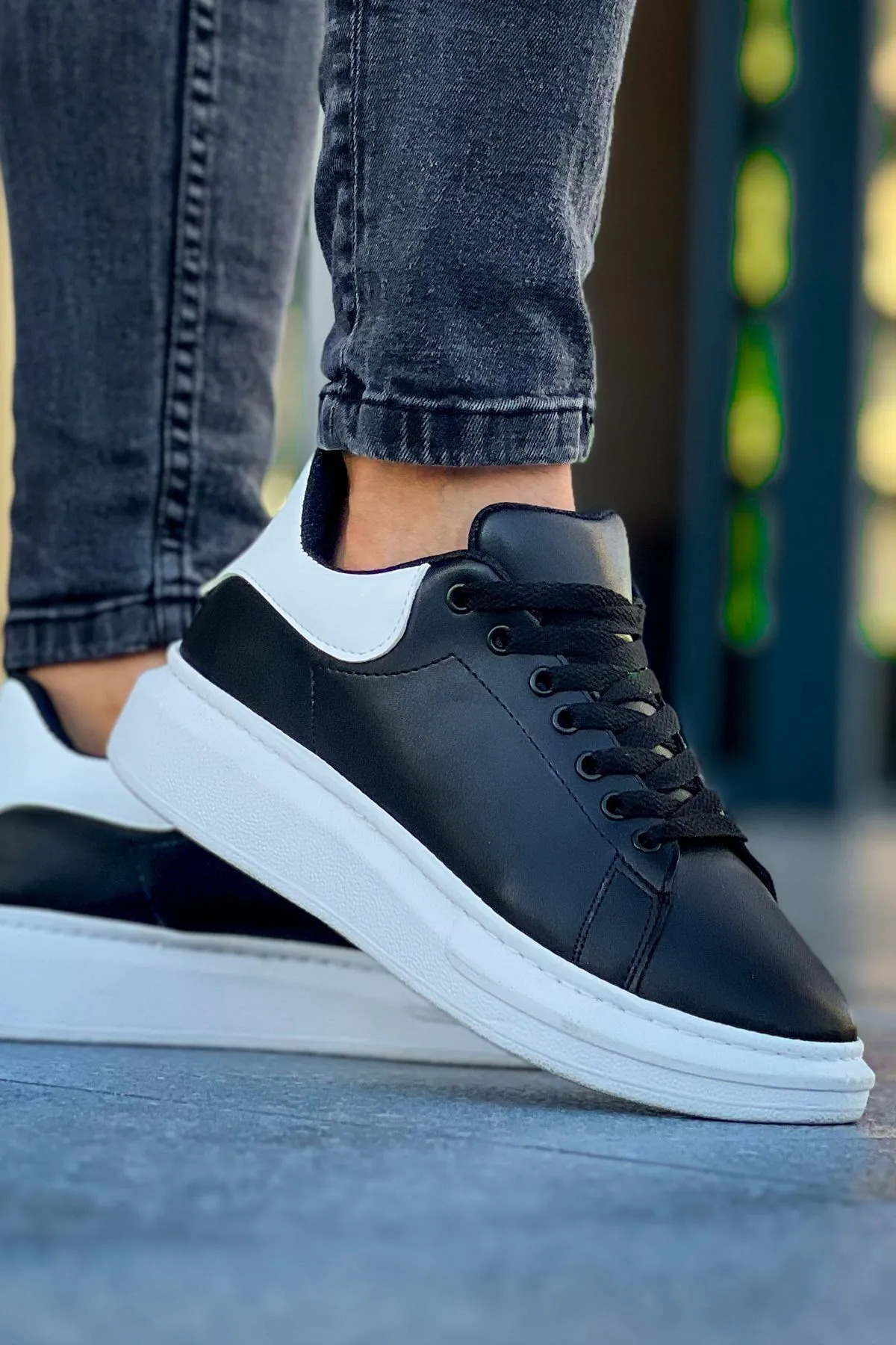 Luis a Costa LC101 Siyah Arka Beyaz BT Bağcıklı Erkek Ayakkabı