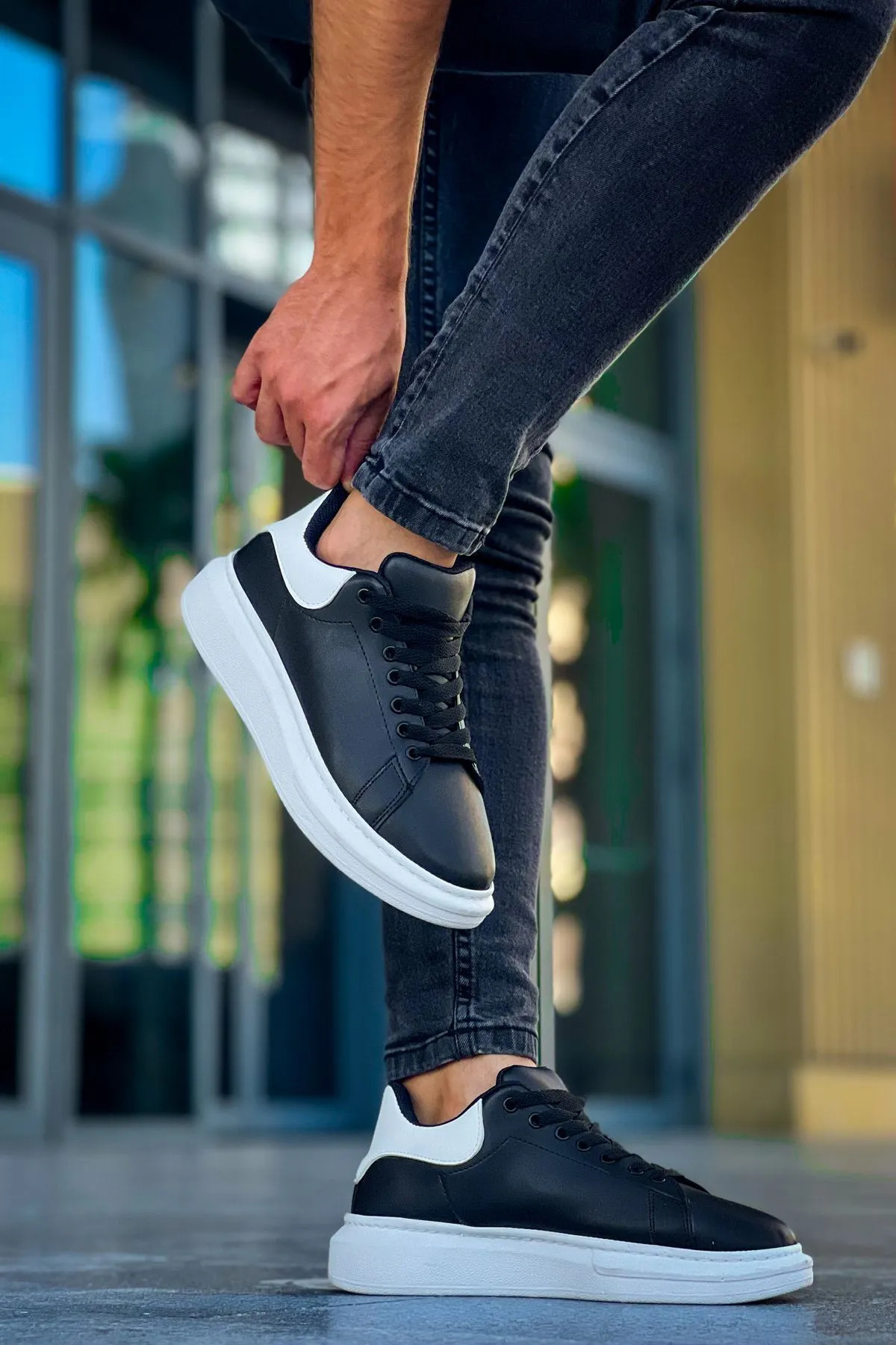 Luis a Costa LC101 Siyah Arka Beyaz BT Bağcıklı Erkek Ayakkabı - 3