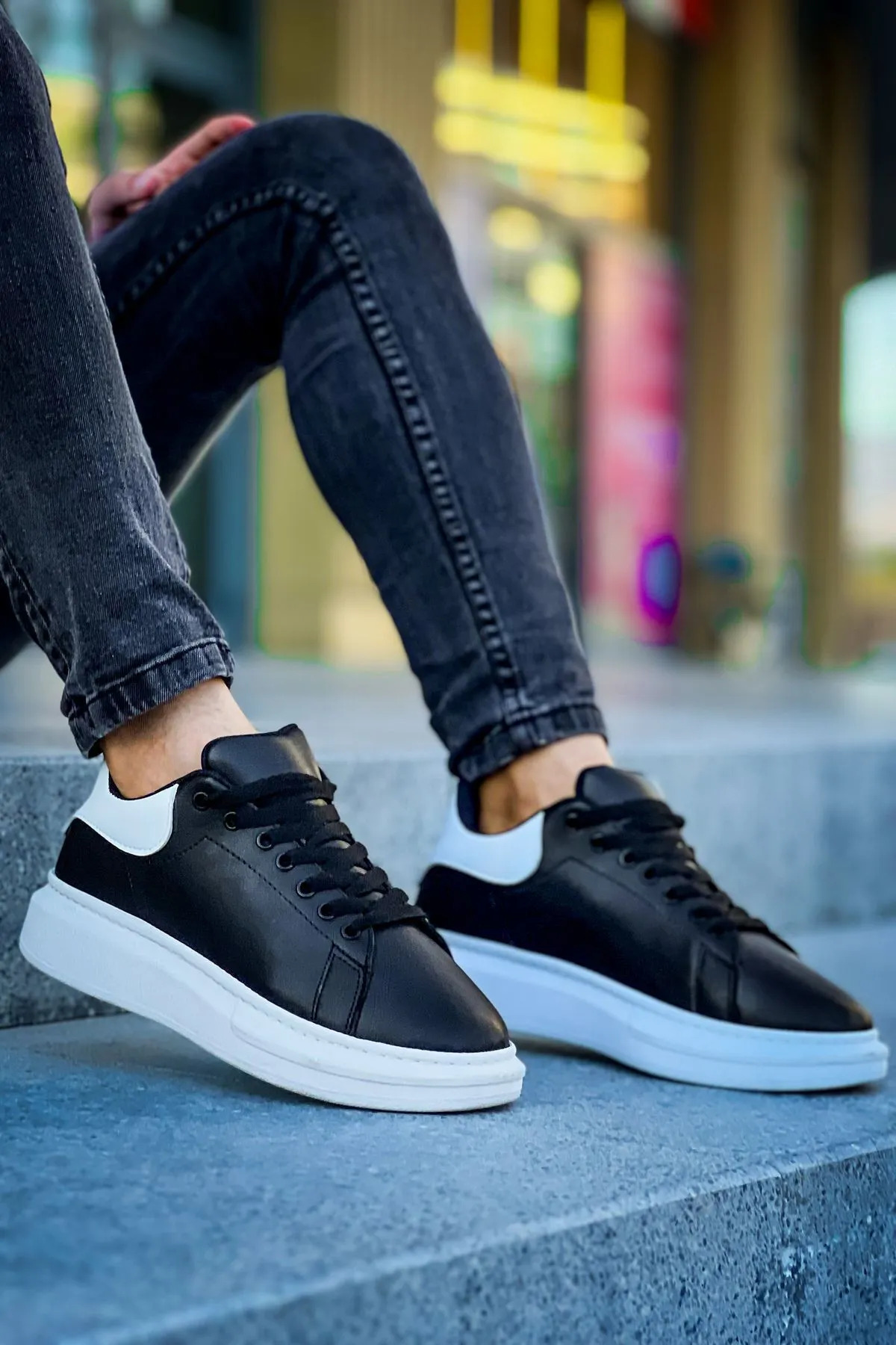 Luis a Costa LC101 Siyah Arka Beyaz BT Bağcıklı Erkek Ayakkabı - 4