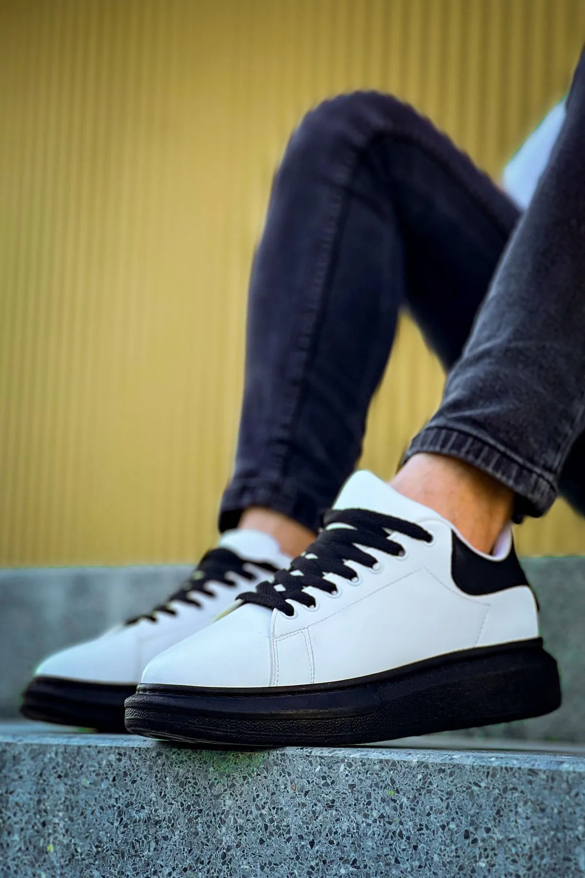 Luis a Costa LC101 Beyaz Arka Siyah ST Bağcıklı Erkek Ayakkabı