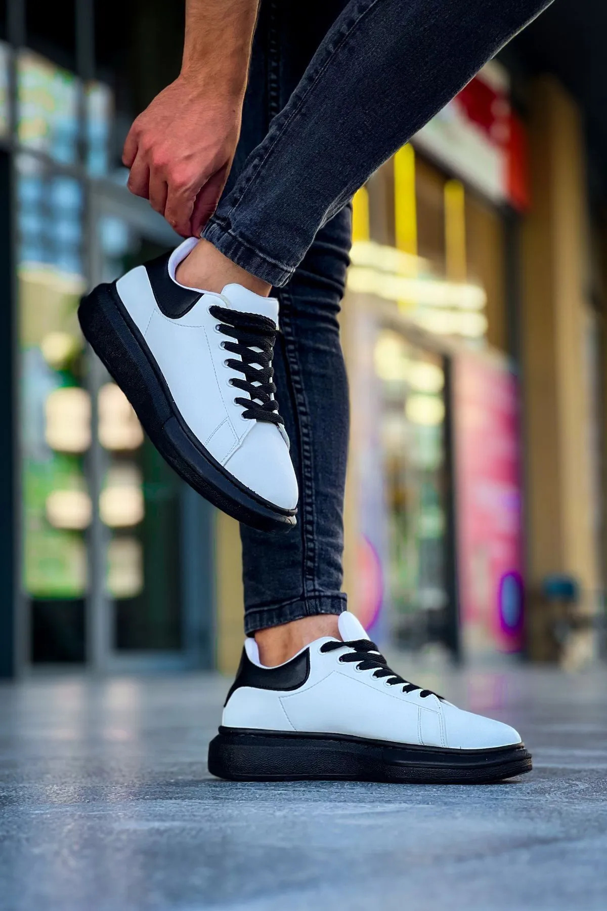 Luis a Costa LC101 Beyaz Arka Siyah ST Bağcıklı Erkek Ayakkabı - 4