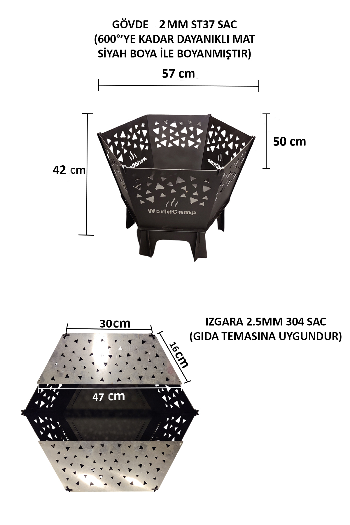 Izgaralı Portatif Ateş Çukuru (Büyük Boy) - 3