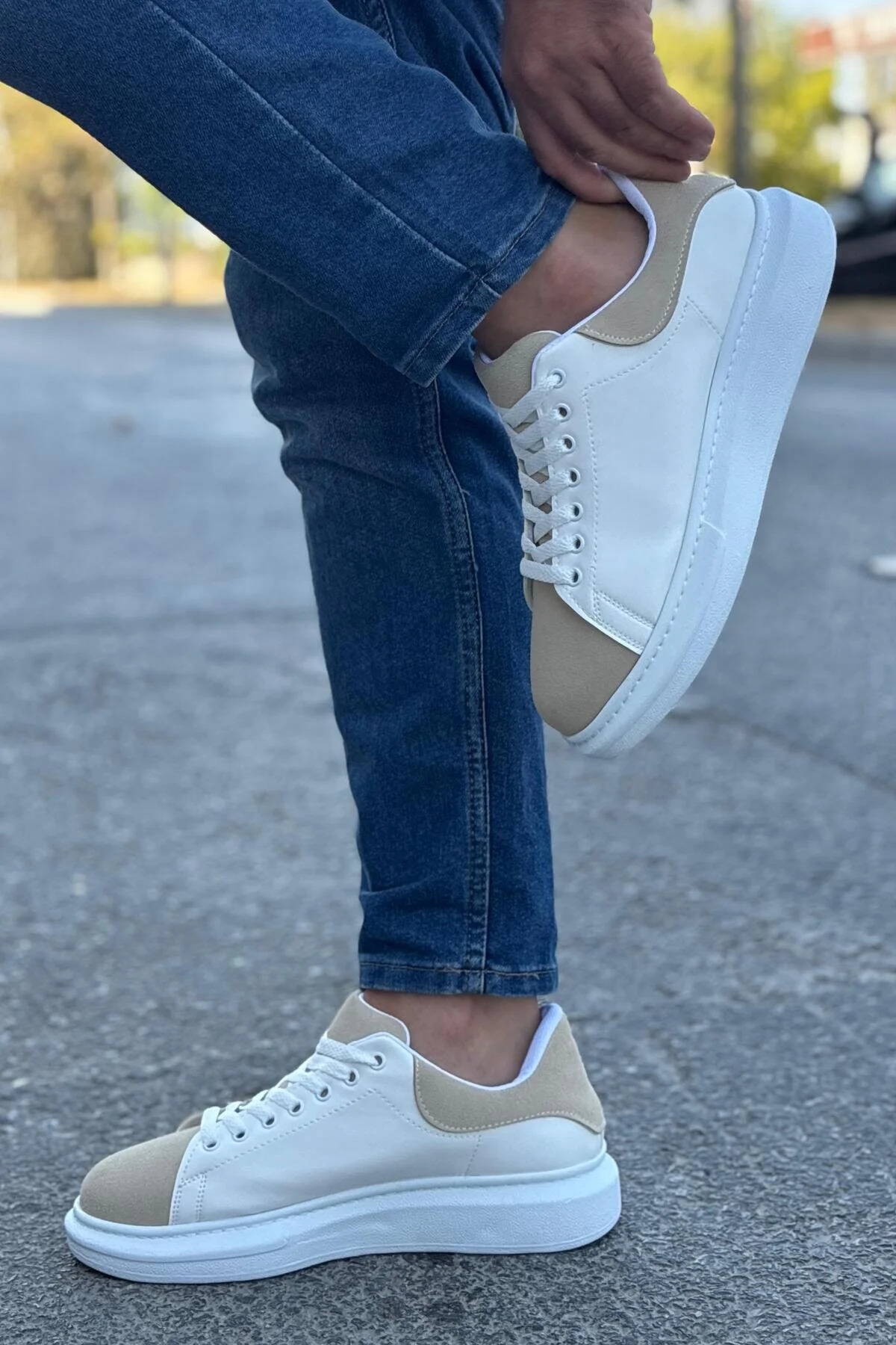 Luis a Costa LC109 Beyaz Bej Süet Erkek Sneaker - 3