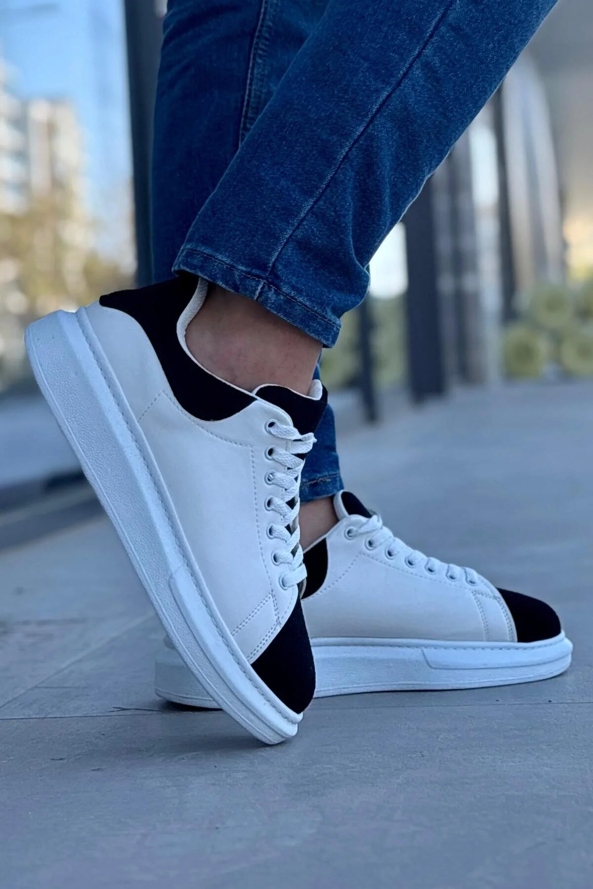 Luis a Costa LC109 Beyaz Siyah Süet Erkek Sneaker