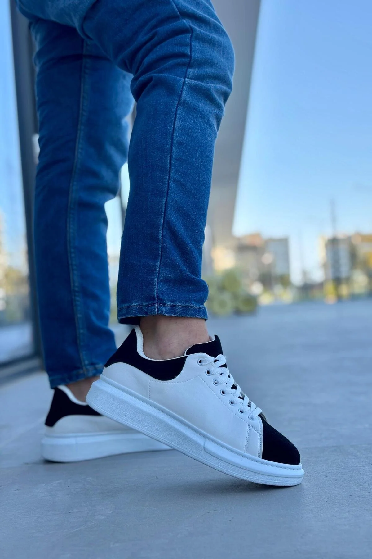 Luis a Costa LC109 Beyaz Siyah Süet Erkek Sneaker - 5