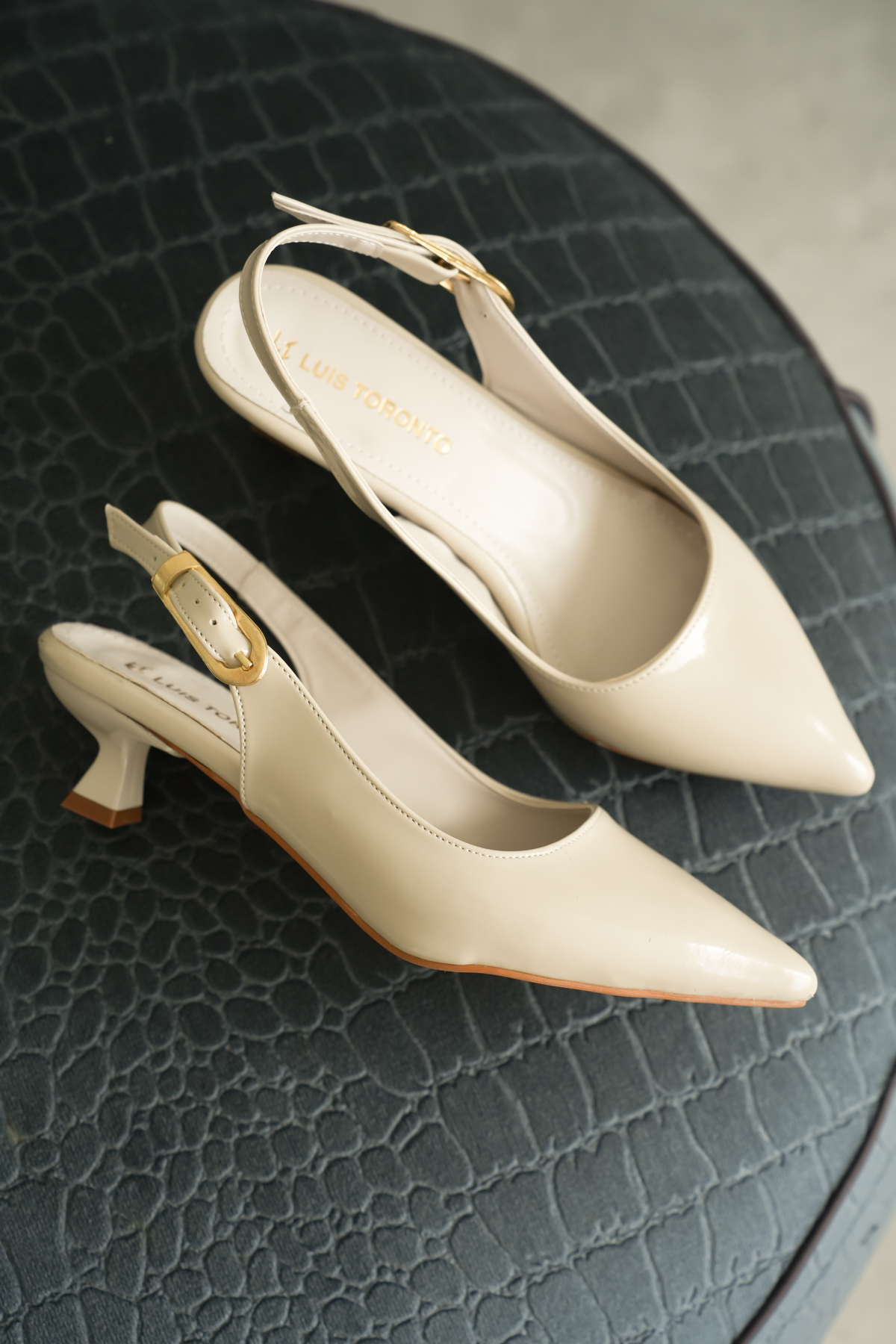 Luis a Costa LC111 Bej 4 Cm Rugan Fındık Topuklu Ayakkabı - 7