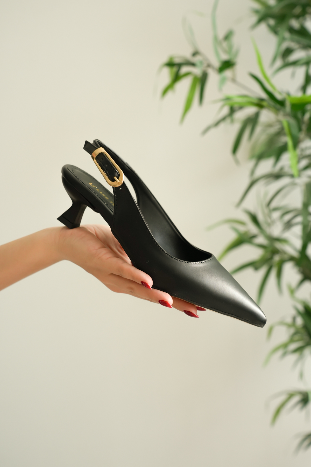 Luis a Costa LC111 Siyah 4 Cm Cilt  Fındık Topuklu Ayakkabı - 2