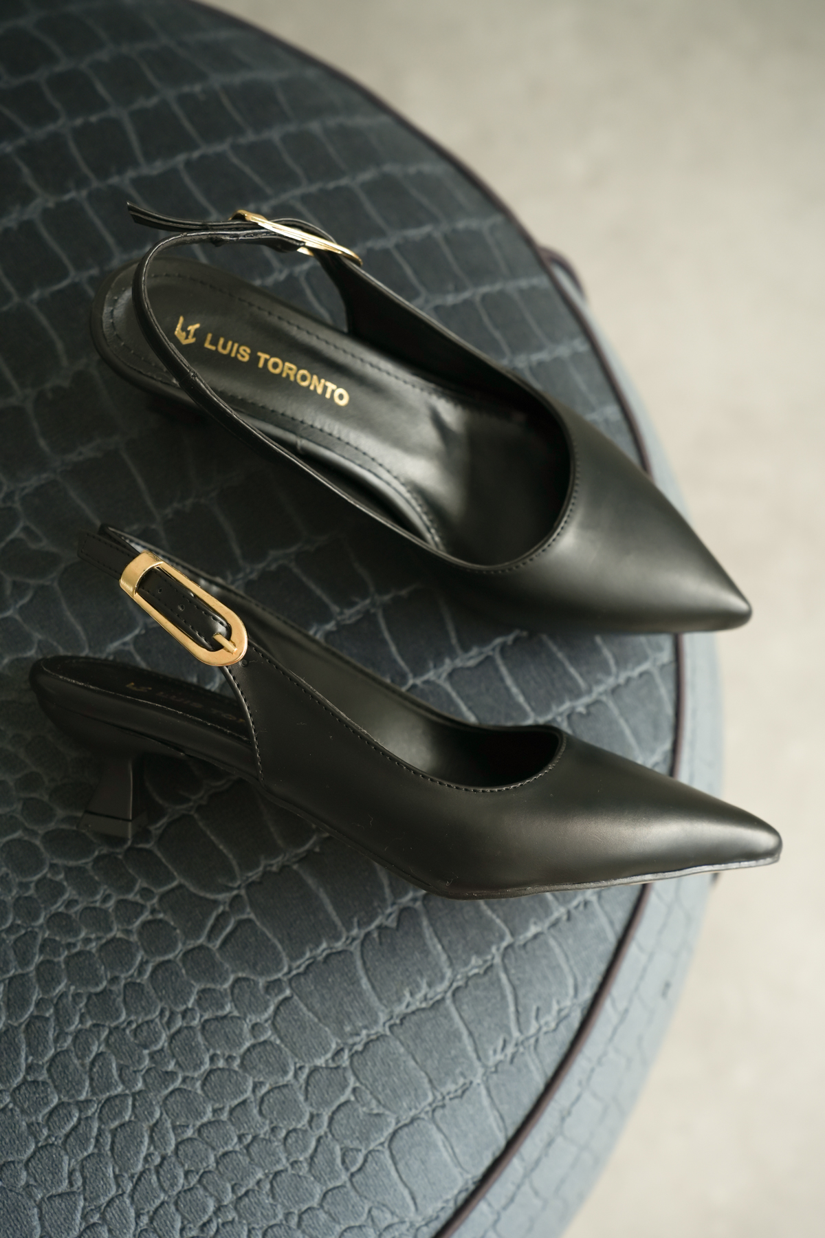 Luis a Costa LC111 Siyah 4 Cm Cilt  Fındık Topuklu Ayakkabı