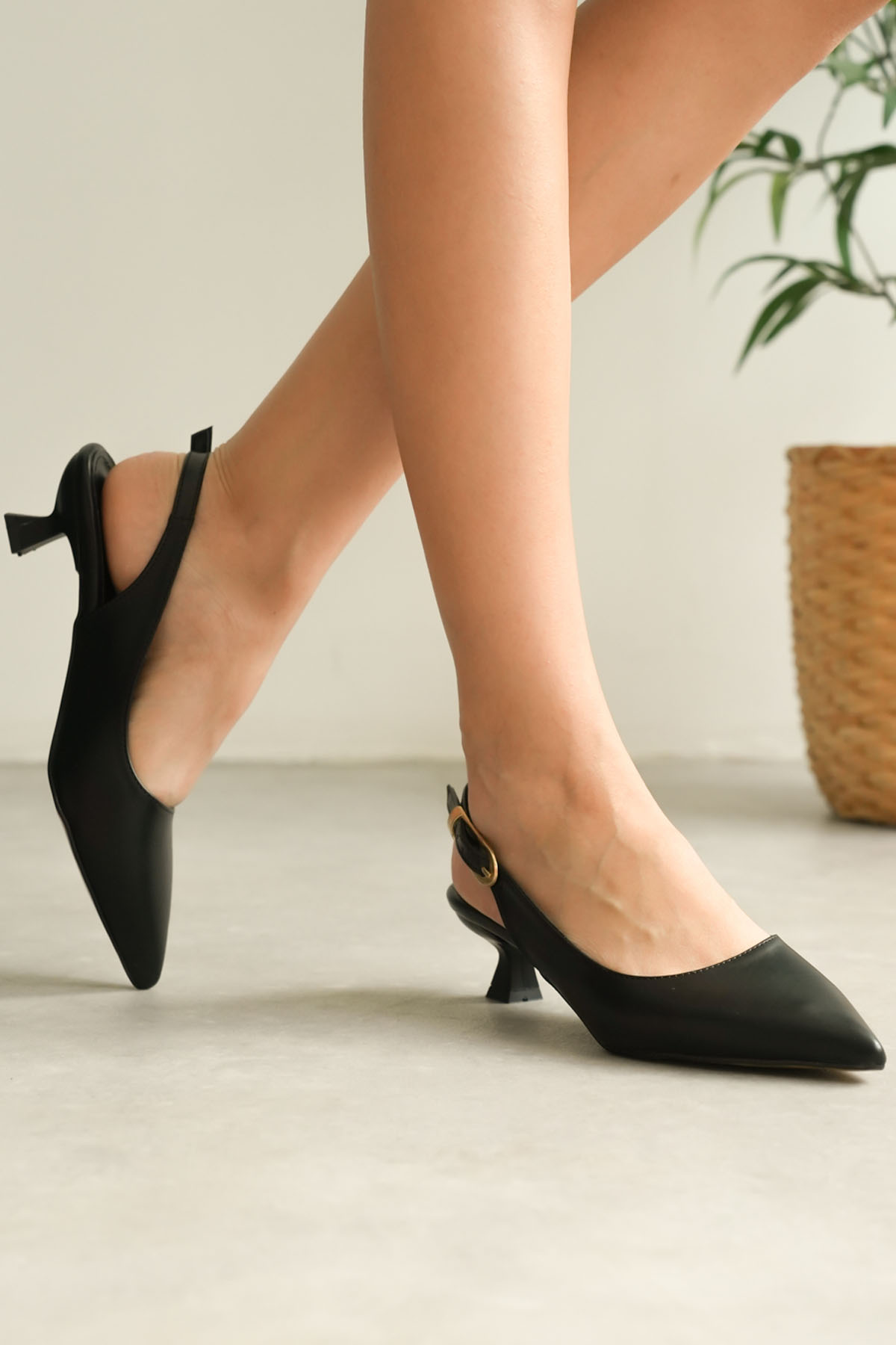 Luis a Costa LC111 Siyah 4 Cm Cilt  Fındık Topuklu Ayakkabı - 5