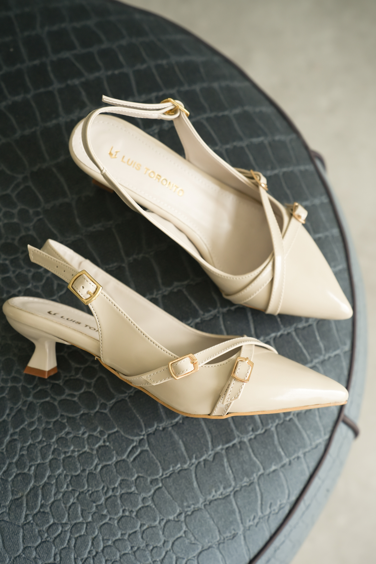 Luis a Costa 3 Tokalı Bej FINDIK Topuk 4 Cm Topuklu Ayakkabı - 3