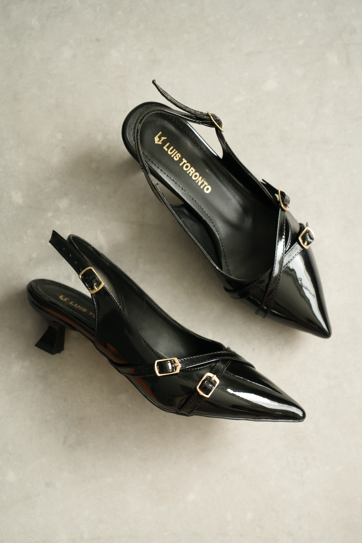 Luis a Costa 3 Tokalı Siyah FINDIK Topuk 4 Cm Topuklu Ayakkabı - 6