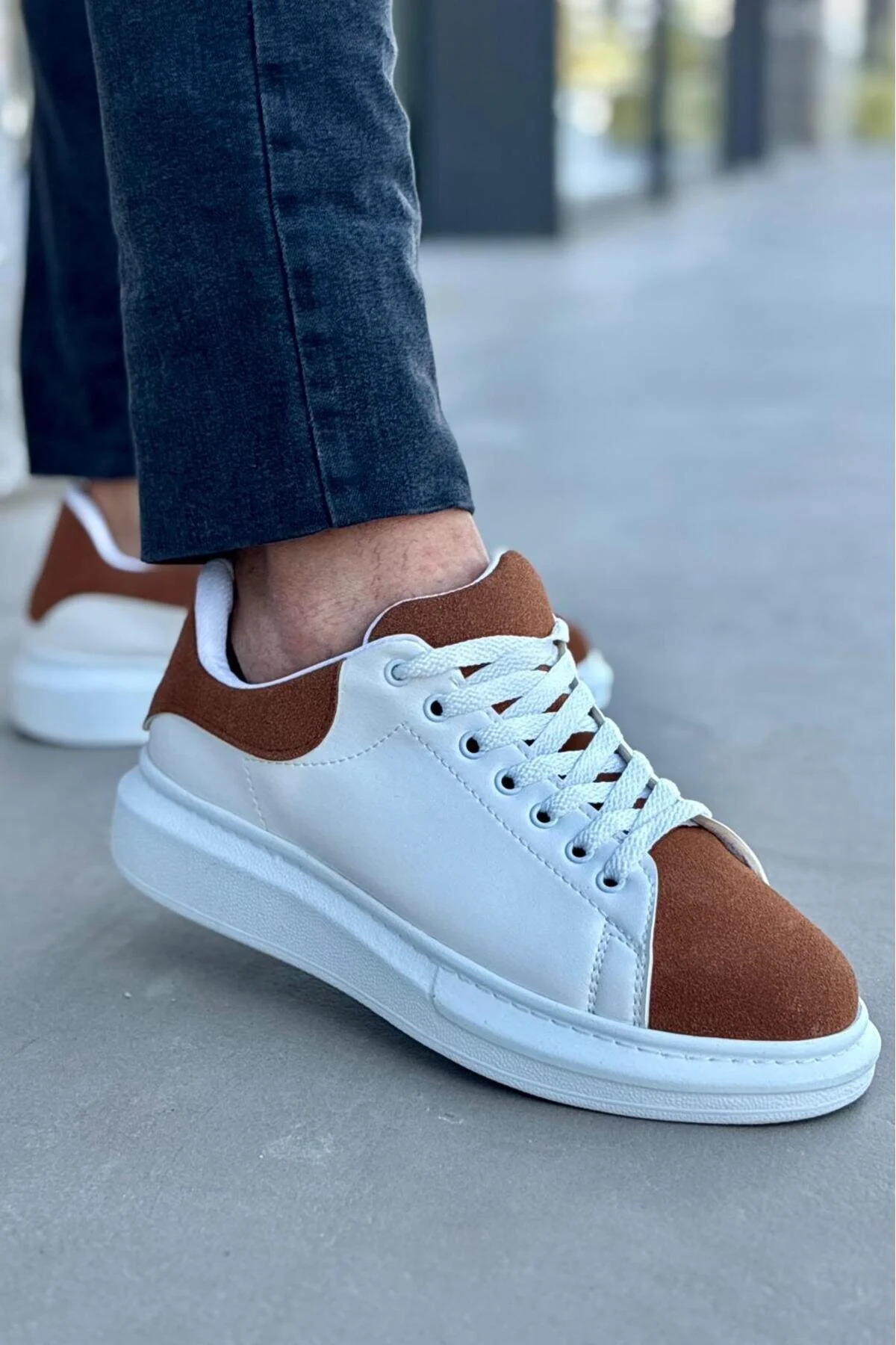 Luis a Costa LC109 Beyaz Taba Süet Erkek Sneaker