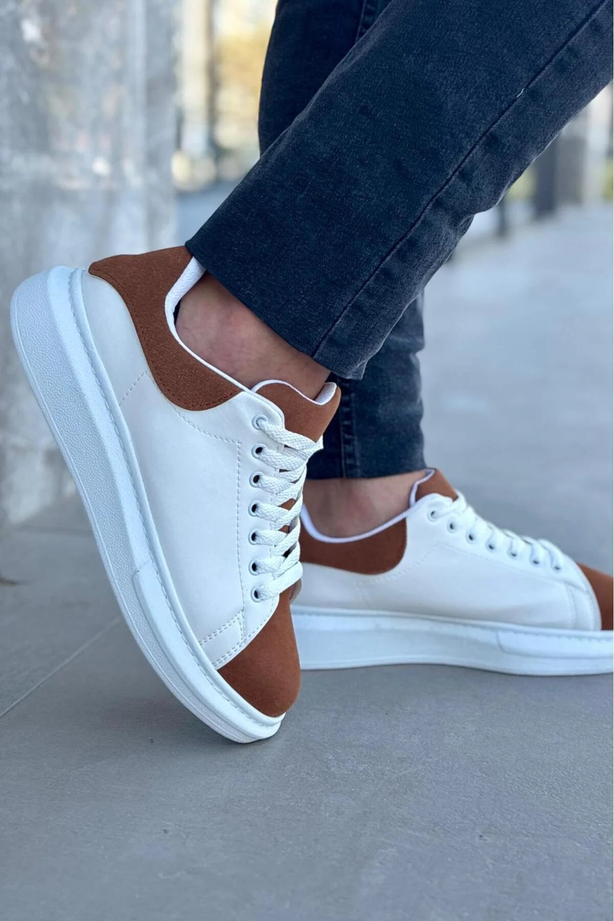 Luis a Costa LC109 Beyaz Taba Süet Erkek Sneaker - 2