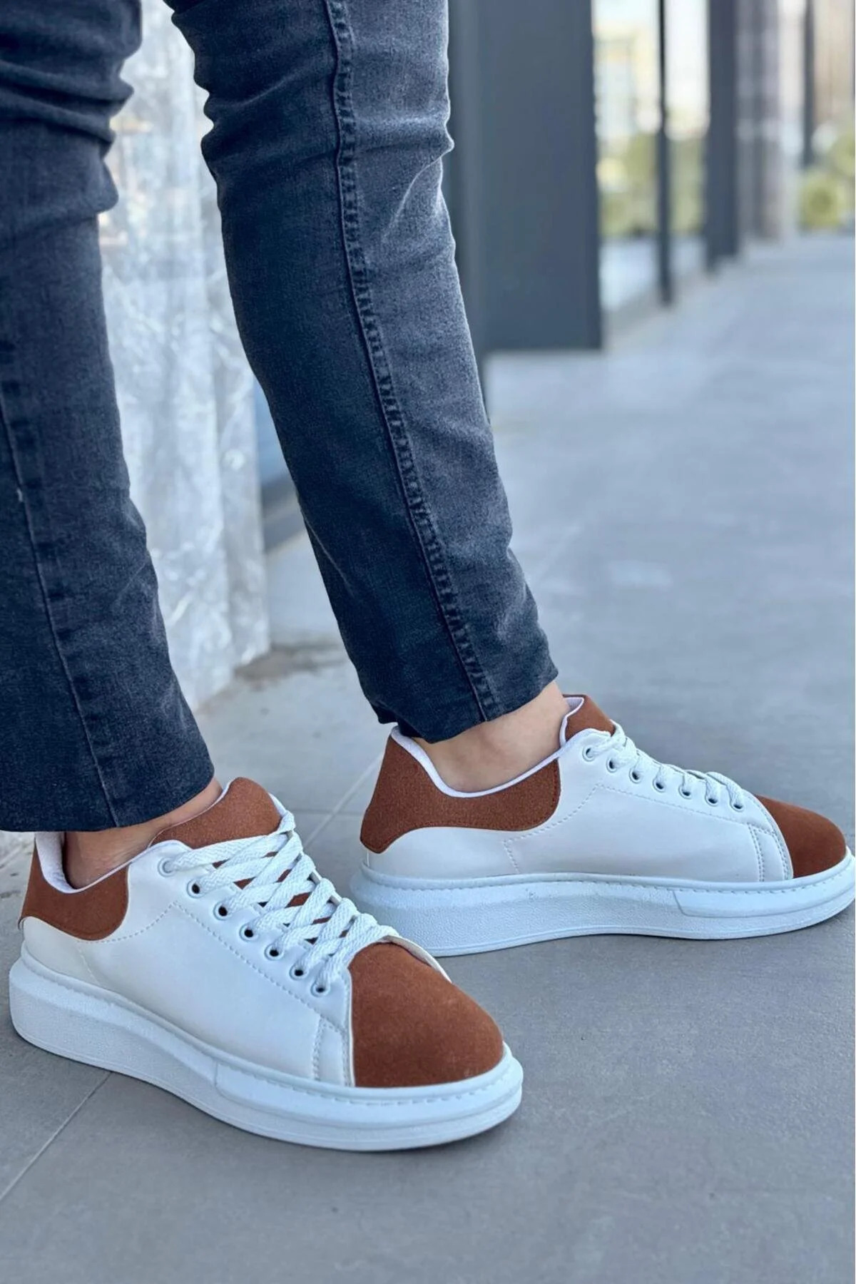 Luis a Costa LC109 Beyaz Taba Süet Erkek Sneaker - 6