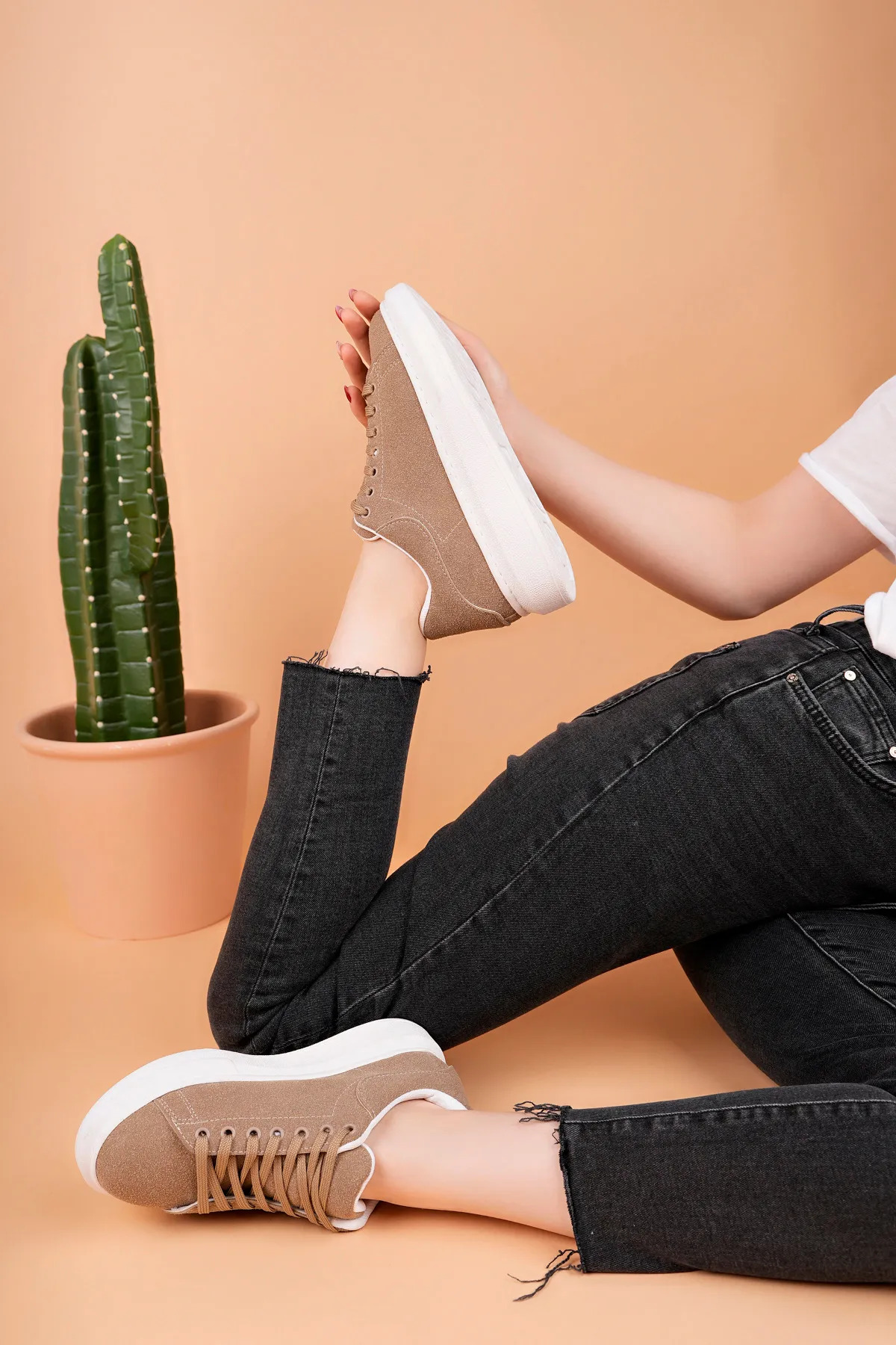 Luis a Costa LC101 Açık Kahve Süet Kadın Sneaker - 3