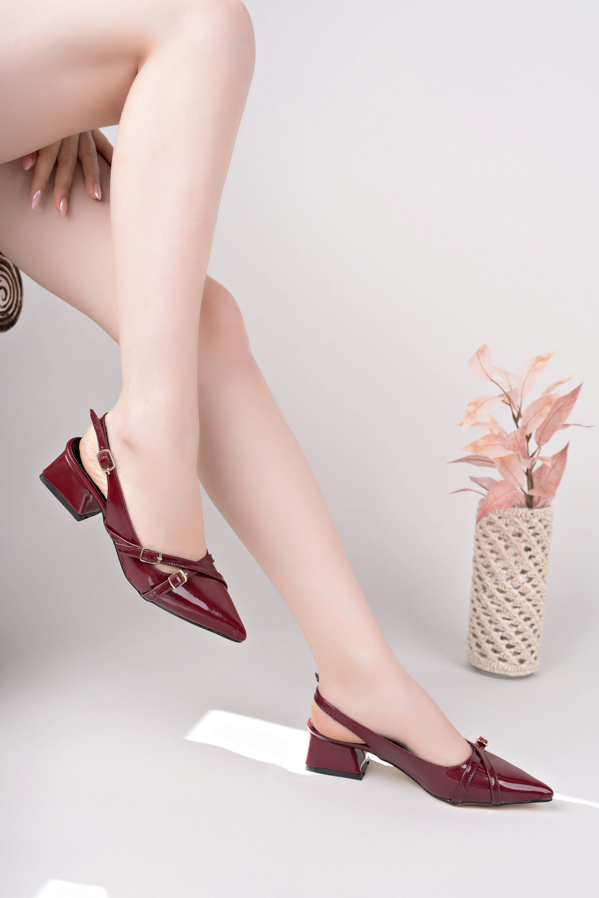 Luis a Costa 3 Tokalı Bordo 4 Cm Abiye Ayakkabı