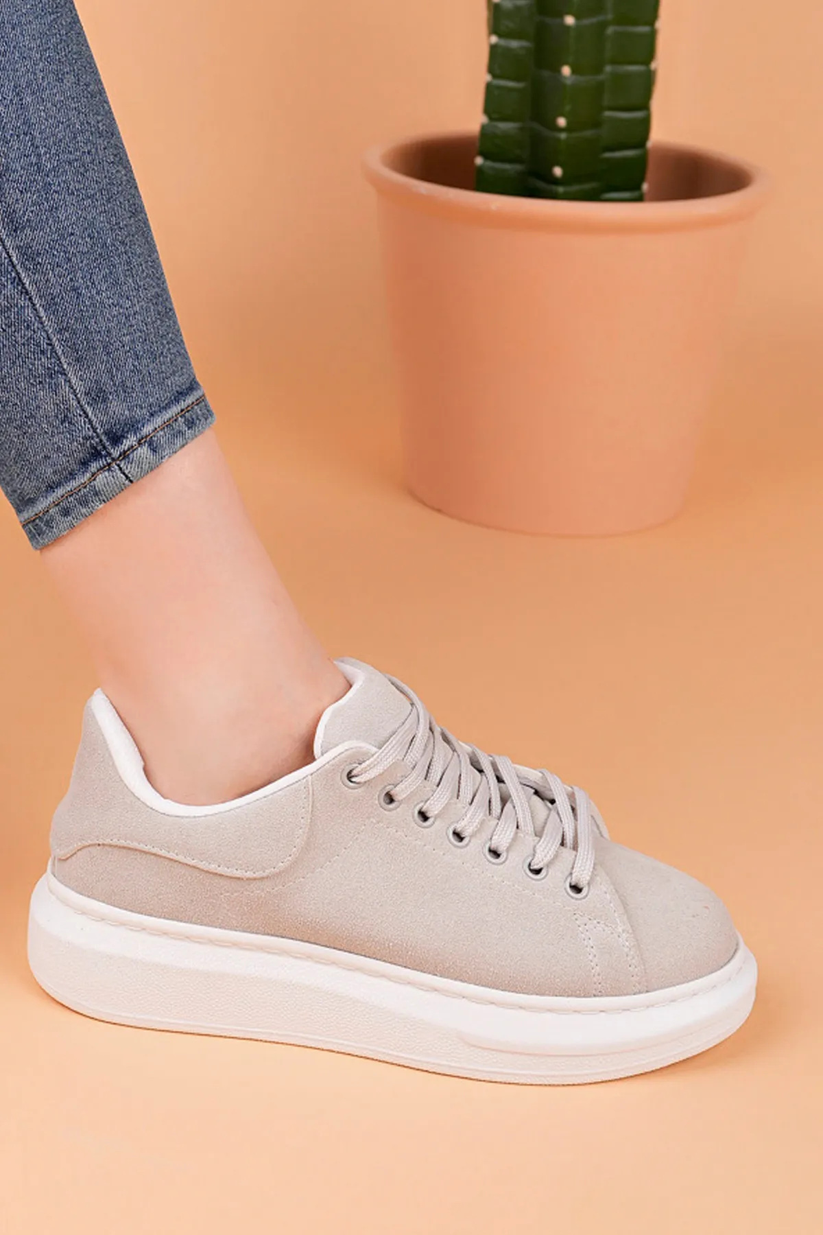 Luis a Costa LC101 Gri Süet Kadın Sneaker