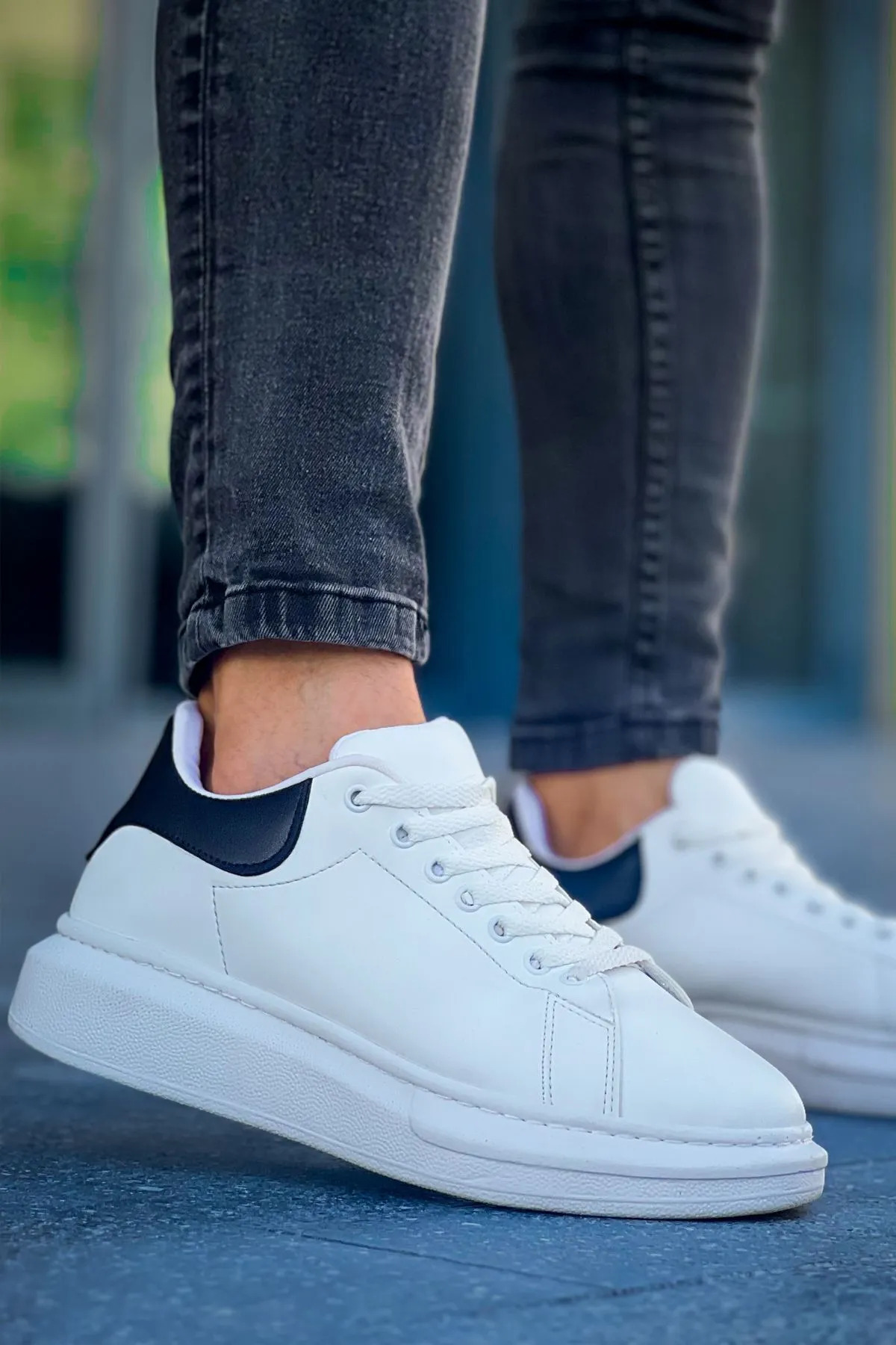 Luis a Costa LC101 Beyaz Arka Siyah Bağcıklı Erkek Ayakkabı