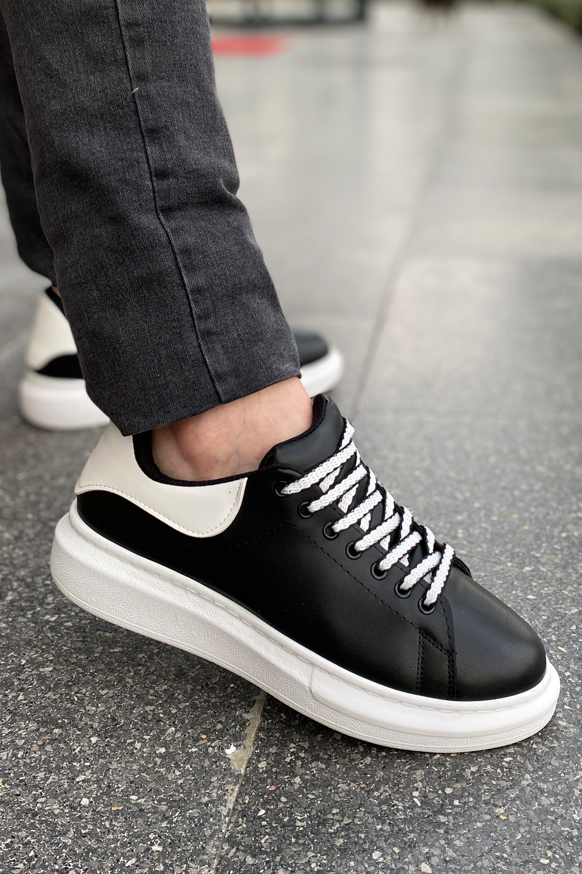 Luis a Costa LC107 Siyah Arka Beyaz BT Bağcıklı Erkek Ayakkabı - 3