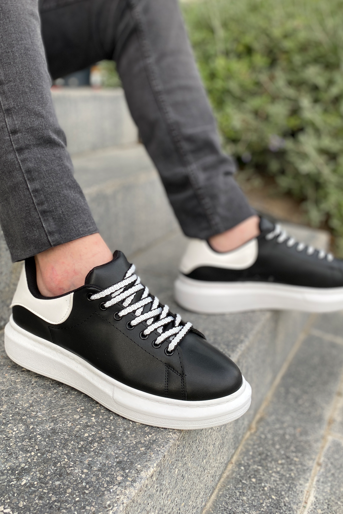 Luis a Costa LC107 Siyah Arka Beyaz BT Bağcıklı Erkek Ayakkabı - 4