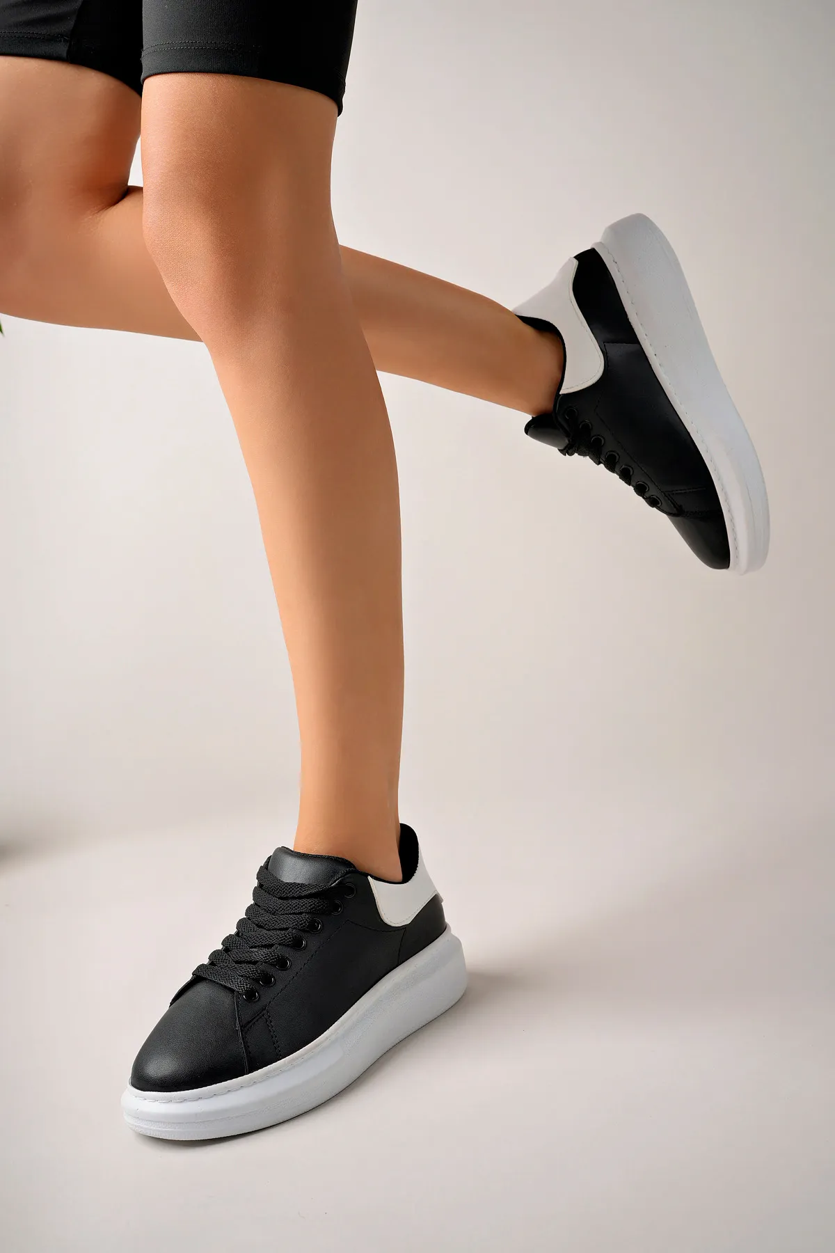 Luis a Costa LC101 Siyah Arka Beyaz BT Bağcıklı Kadın Ayakkabı - 4